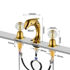 Bathroom Sink Faucet - Widespread Chrome Widespread Two Handles Three HolesBath Taps
