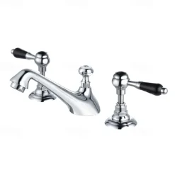 Bathroom Sink Faucet - Widespread Electroplated Widespread Two Handles Three HolesBath Taps