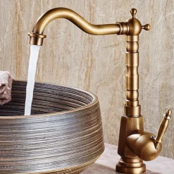 Bathroom Sink Faucet Copper/Centerset Basin Faucet Single Handle One Hole Bath Taps Contain with Cold and Hot Water