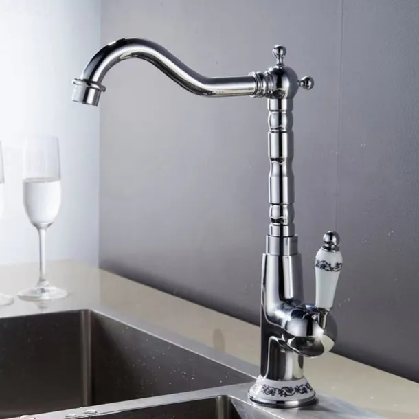 Bathroom Sink Faucet Copper/Centerset Basin Faucet Single Handle One Hole Bath Taps Contain with Cold and Hot Water