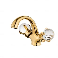 Bathroom Sink Faucet Electroplated Modern Brass Single Handle One Hole Centerset Mount for Sink, Hot and Cold Water Hoses Included