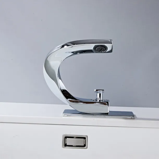 Bathroom Sink Faucet Electroplated Modern Brass Single Handle One Hole Cold And Hot Water Available Centerset Mount Lavatory Bathroom Vanity Faucet