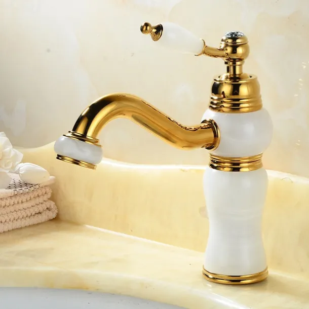 Bathroom Sink Faucet Mixer Basin Tap, Brass Single Handle with Hot and Cold Hose- Rotatable / Classic Electroplated Centerset Single Handle One HoleBath Taps