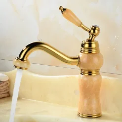 Bathroom Sink Faucet Mixer Basin Tap, Brass Single Handle with Hot and Cold Hose- Rotatable / Classic Electroplated Centerset Single Handle One HoleBath Taps