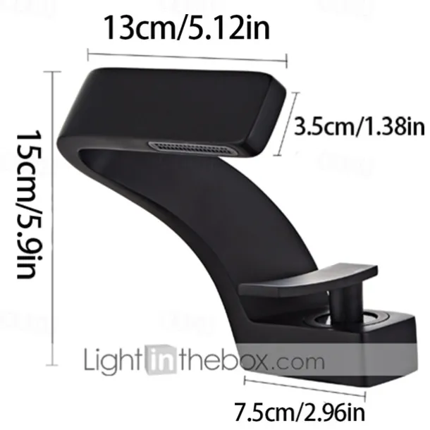 Bathroom Sink Faucet Single Handle One Hole Waterfall Mixer Basin Taps Brass, 7-shaped Bend Vessel Tap Chrome Brushed Nickel Black Gold