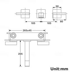 Bathroom Sink Faucet ,Wall Mount Brass Waterfall Widespread Black Two Handles Two Holes Bath Taps