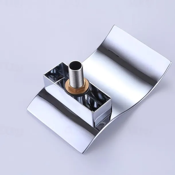 Bathroom Sink Faucet with Two Crystal Knob Handles Waterfall Matte Black/Chrome Deck Mounted Widespread 3 Holes Bathroom Faucets for Bathtub or Sink