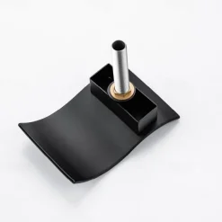 Bathroom Sink Faucet with Two Crystal Knob Handles Waterfall Matte Black/Chrome Deck Mounted Widespread 3 Holes Bathroom Faucets for Bathtub or Sink