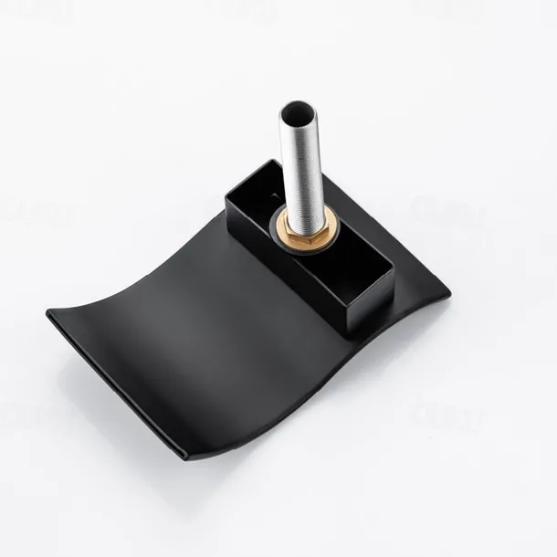 Bathroom Sink Faucet with Two Crystal Knob Handles Waterfall Matte Black/Chrome Deck Mounted Widespread 3 Holes Bathroom Faucets for Bathtub or Sink