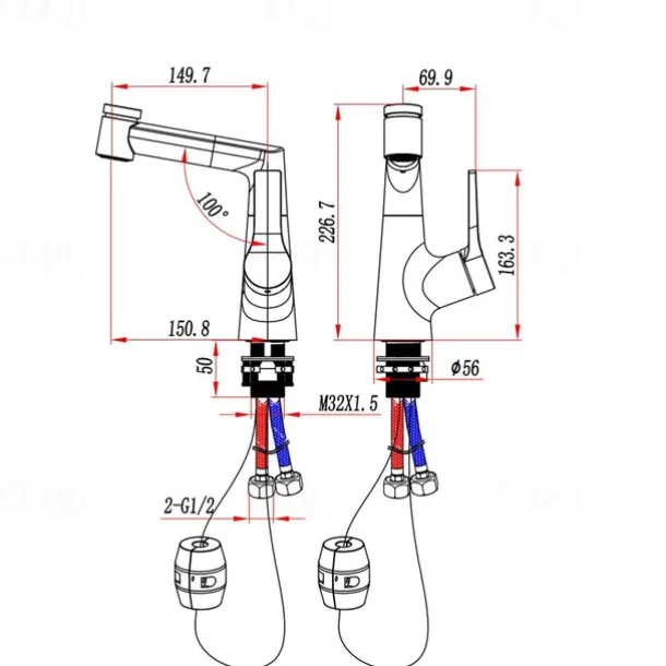 Bathroom Sink Faucet with Pull Out Spray,Brass Liftable 3-modes Electroplated / Painted Finishes Centerset Single Handle One Hole Lavatory Rotating Spout for Cold and Hot Water Bath Taps
