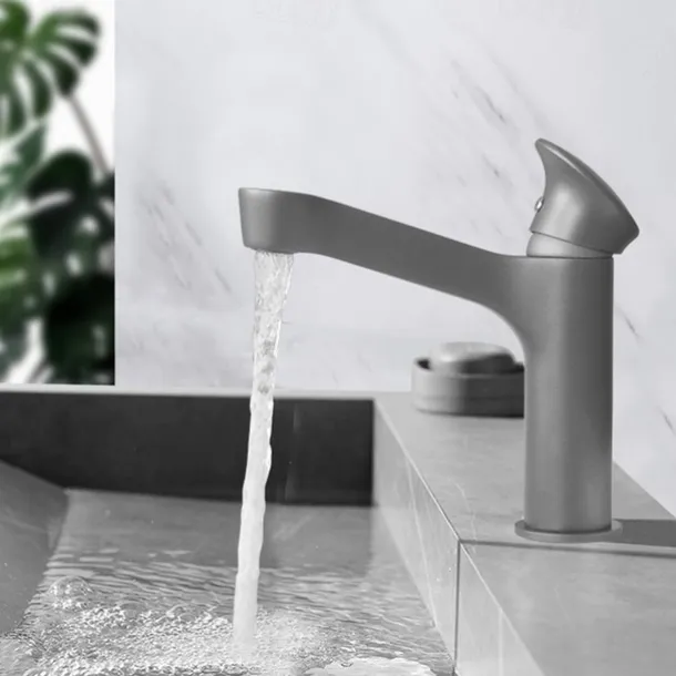 Bathroom Sink Faucet,Black Bathroom Faucet,Brass Single Handle One Hole Bath Taps(Black/Grey/Chrome/Golden)