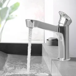 Bathroom Sink Faucet,Black Bathroom Faucet,Brass Single Handle One Hole Bath Taps(Black/Grey/Chrome/Golden)