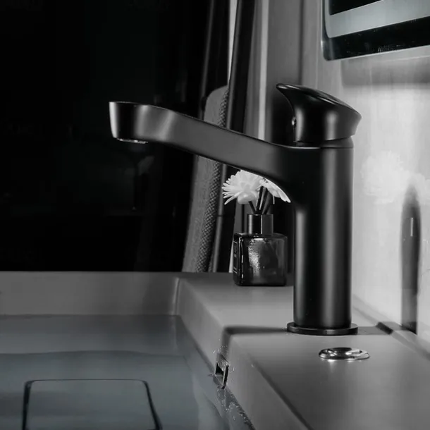 Bathroom Sink Faucet,Black Bathroom Faucet,Brass Single Handle One Hole Bath Taps(Black/Grey/Chrome/Golden)