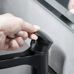 Bathroom Sink Faucet,Black Bathroom Faucet,Brass Single Handle One Hole Bath Taps(Black/Grey/Chrome/Golden)