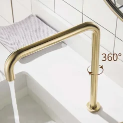 Bathroom Sink Faucet,Black/Chrome/Brushed Gold/Rose Gold Finish Widespread Single Handle Dual Holes Basin Sink Mixer Tap Washroom Faucet with Hot and Cold Switch