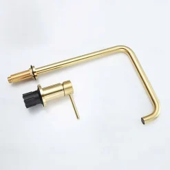 Bathroom Sink Faucet,Black/Chrome/Brushed Gold/Rose Gold Finish Widespread Single Handle Dual Holes Basin Sink Mixer Tap Washroom Faucet with Hot and Cold Switch