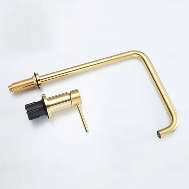 Bathroom Sink Faucet,Black/Chrome/Brushed Gold/Rose Gold Finish Widespread Single Handle Dual Holes Basin Sink Mixer Tap Washroom Faucet with Hot and Cold Switch