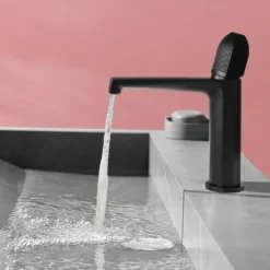 Bathroom Sink Faucet,Black Bathroom Faucet,Brass Single Handle One Hole Bath Taps(Black/Grey/Chrome/Golden)