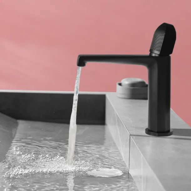 Bathroom Sink Faucet,Black Bathroom Faucet,Brass Single Handle One Hole Bath Taps(Black/Grey/Chrome/Golden)