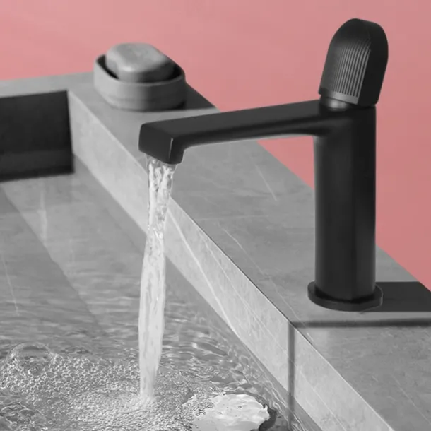 Bathroom Sink Faucet,Black Bathroom Faucet,Brass Single Handle One Hole Bath Taps(Black/Grey/Chrome/Golden)