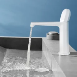 Bathroom Sink Faucet,Black Bathroom Faucet,Brass Single Handle One Hole Bath Taps(Black/Grey/Chrome/Golden)