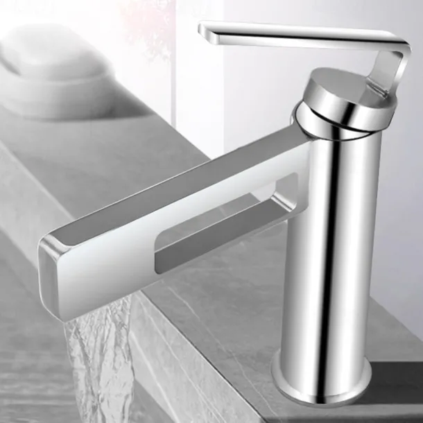 Bathroom Sink Faucet,Black Bathroom Faucet,Brass Single Handle One Hole Gun Shape Bath Taps(Black/Grey/Chrome/Golden)