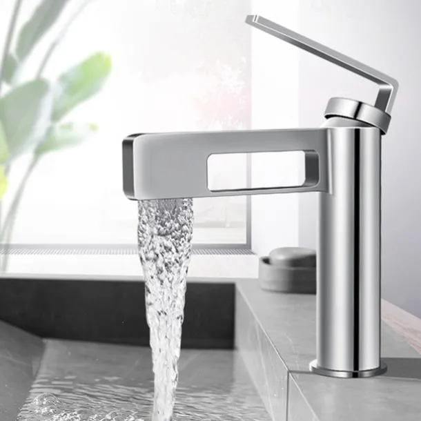 Bathroom Sink Faucet,Black Bathroom Faucet,Brass Single Handle One Hole Gun Shape Bath Taps(Black/Grey/Chrome/Golden)