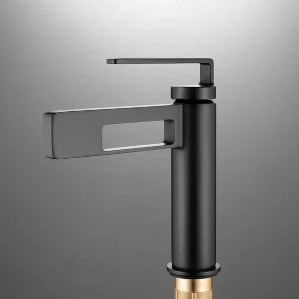 Bathroom Sink Faucet,Black Bathroom Faucet,Brass Single Handle One Hole Gun Shape Bath Taps(Black/Grey/Chrome/Golden)