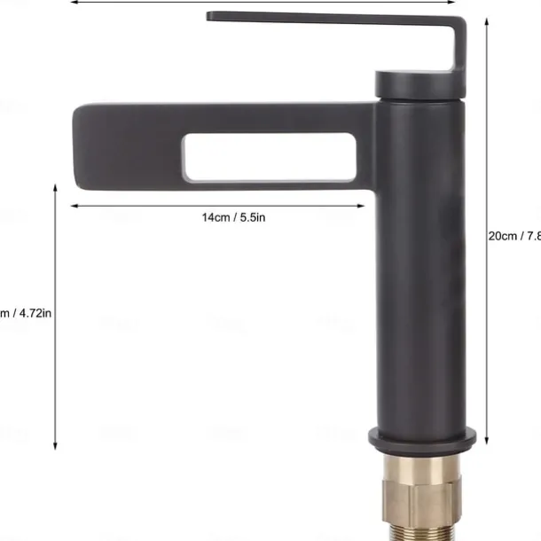 Bathroom Sink Faucet,Black Bathroom Faucet,Brass Single Handle One Hole Gun Shape Bath Taps(Black/Grey/Chrome/Golden)