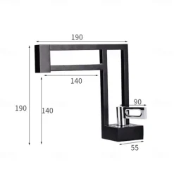 Bathroom Sink Faucet,Brass Modern Style Centerset Single Handle One Hole Bath Taps with Hot and Cold Switch