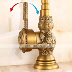 Bathroom Sink Faucet,Brass Single Handle One Hole Standard Spout Brass Finish Bath Taps With Hot and Cold Water