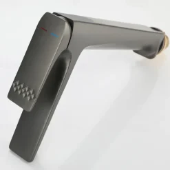 Bathroom Sink Faucet,Brass Stereoscopy Single Handle One Hole Bath Taps with Hot and Cold Switch