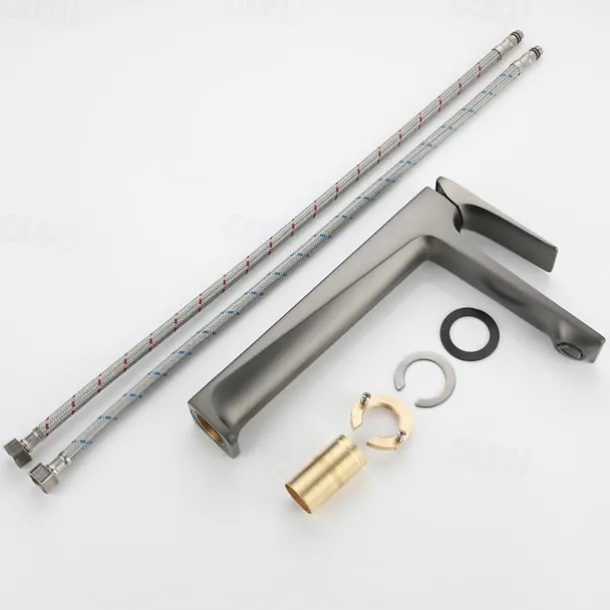 Bathroom Sink Faucet,Brass Stereoscopy Single Handle One Hole Bath Taps with Hot and Cold Switch