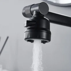 Bathroom Sink Faucet,Brass 360 Degree Rotating Liftable 3-Type Outlet Multi-Function Single Handle One Hole Bath Taps（Matte Black/Chrome）