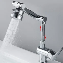 Bathroom Sink Faucet,Brass 360 Degree Rotating Liftable 3-Type Outlet Multi-Function Single Handle One Hole Bath Taps（Matte Black/Chrome）