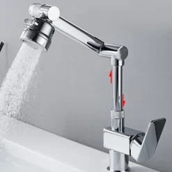 Bathroom Sink Faucet,Brass 360 Degree Rotating Liftable 3-Type Outlet Multi-Function Single Handle One Hole Bath Taps（Matte Black/Chrome）