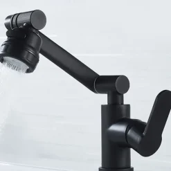 Bathroom Sink Faucet,Brass 360 Degree Rotating Liftable 3-Type Outlet Multi-Function Single Handle One Hole Bath Taps（Matte Black/Chrome）
