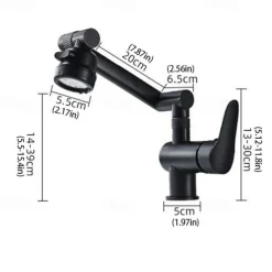 Bathroom Sink Faucet,Brass 360 Degree Rotating Liftable 3-Type Outlet Multi-Function Single Handle One Hole Bath Taps（Matte Black/Chrome）