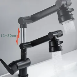 Bathroom Sink Faucet,Brass 360 Degree Rotating Liftable 3-Type Outlet Multi-Function Single Handle One Hole Bath Taps（Matte Black/Chrome）