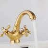 Bathroom Sink Faucet,Classic Electroplated / Painted Finishes Centerset Two Handles One Hole Bath Taps