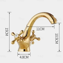 Bathroom Sink Faucet,Classic Electroplated / Painted Finishes Centerset Two Handles One Hole Bath Taps