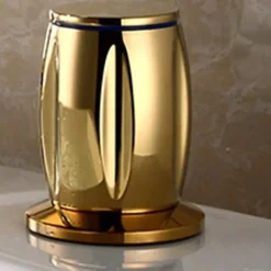 Bathroom Sink Faucet,Elegant Double Handle Arc Waterfall Spout Bathtub Filler Faucet with Three Holes Widespread Bathroom Faucet Gold/Matte Black