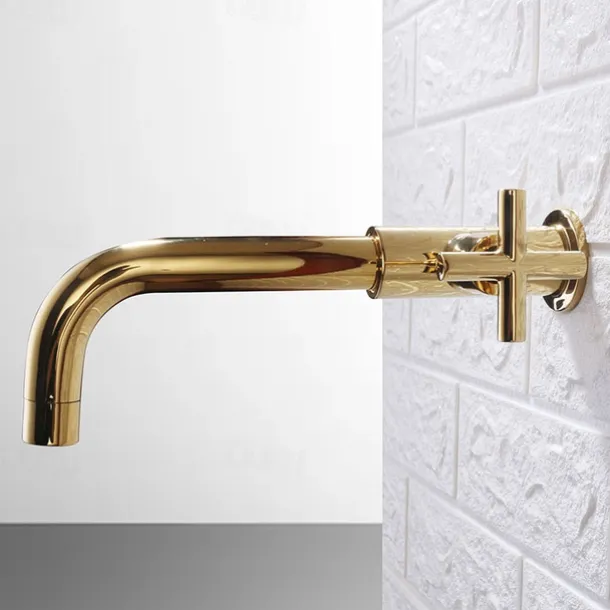 Bathroom Sink Faucet,Rotatable Wall Mount Industrial Style Single Handle One Hole Bath Taps with Cold Water Only