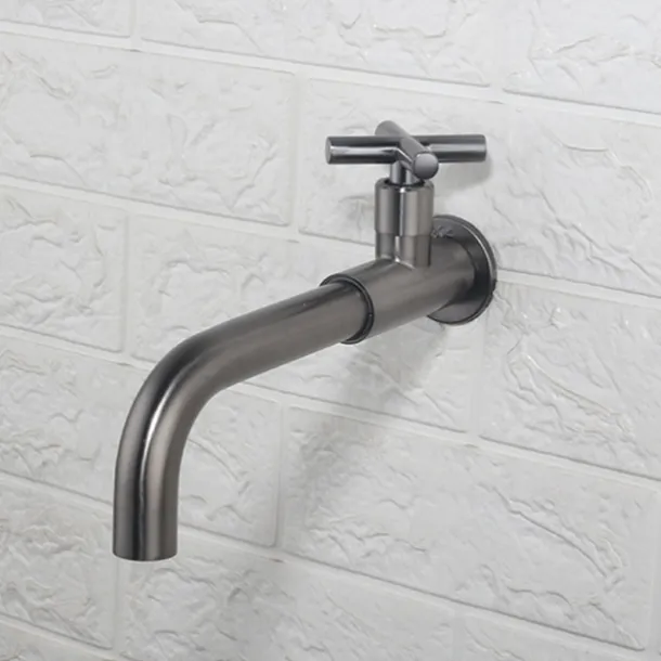 Bathroom Sink Faucet,Rotatable Wall Mount Industrial Style Single Handle One Hole Bath Taps with Cold Water Only