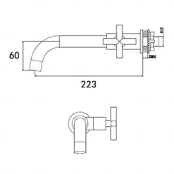 Bathroom Sink Faucet,Rotatable Wall Mount Industrial Style Single Handle One Hole Bath Taps with Cold Water Only