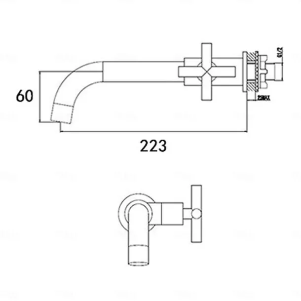 Bathroom Sink Faucet,Rotatable Wall Mount Industrial Style Single Handle One Hole Bath Taps with Cold Water Only