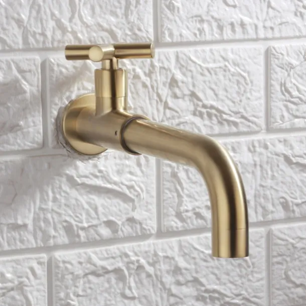 Bathroom Sink Faucet,Rotatable Wall Mount Industrial Style Single Handle One Hole Bath Taps with Cold Water Only