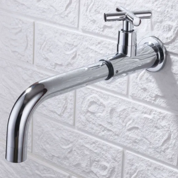 Bathroom Sink Faucet,Rotatable Wall Mount Industrial Style Single Handle One Hole Bath Taps with Cold Water Only
