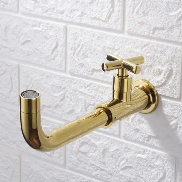 Bathroom Sink Faucet,Rotatable Wall Mount Industrial Style Single Handle One Hole Bath Taps with Cold Water Only