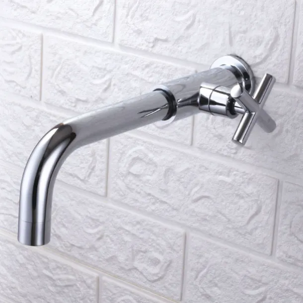 Bathroom Sink Faucet,Rotatable Wall Mount Industrial Style Single Handle One Hole Bath Taps with Cold Water Only